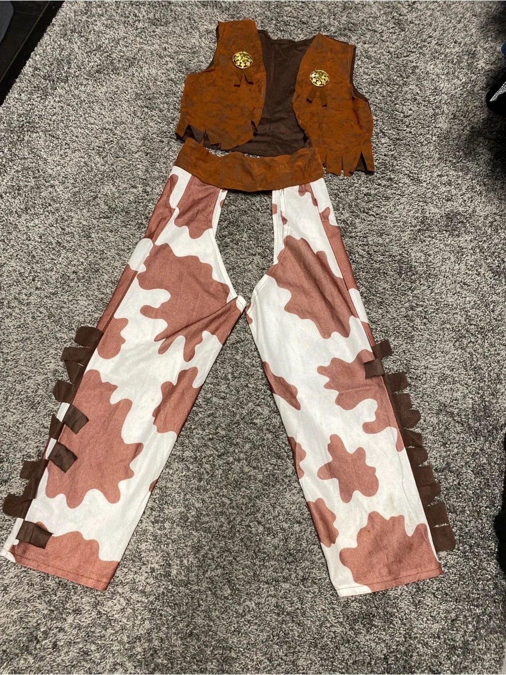 Kids Rustic Cowboy Vest Costume - Brown